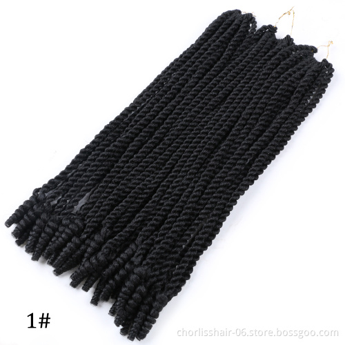 Wholesale 18'' 14'' Bug Ombre Dreadlocks Senegal Twist Spring Curly End Afro Synthetic Crochet Braiding Hair For Women Daily